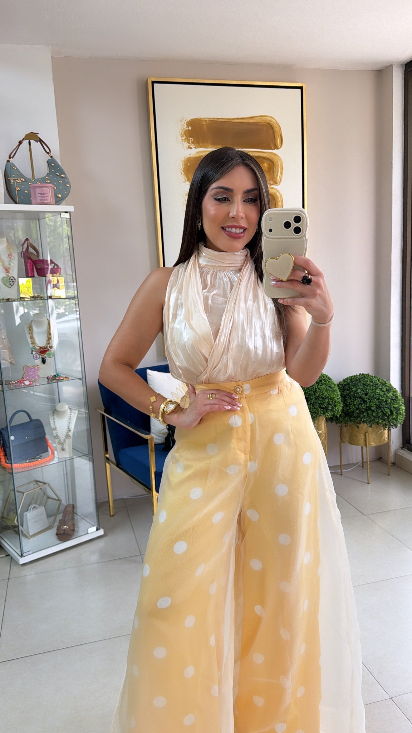 Cream Satin Top
