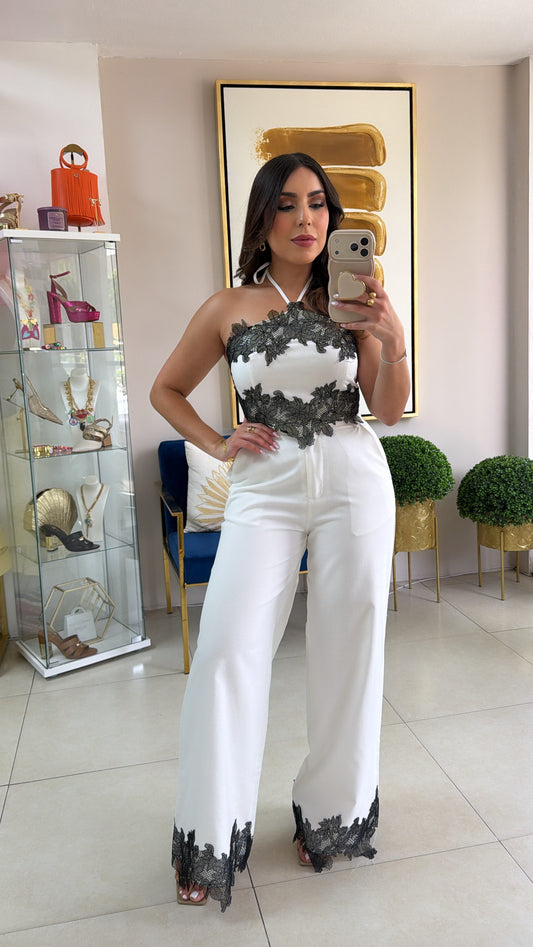 Black Lace Pant Set