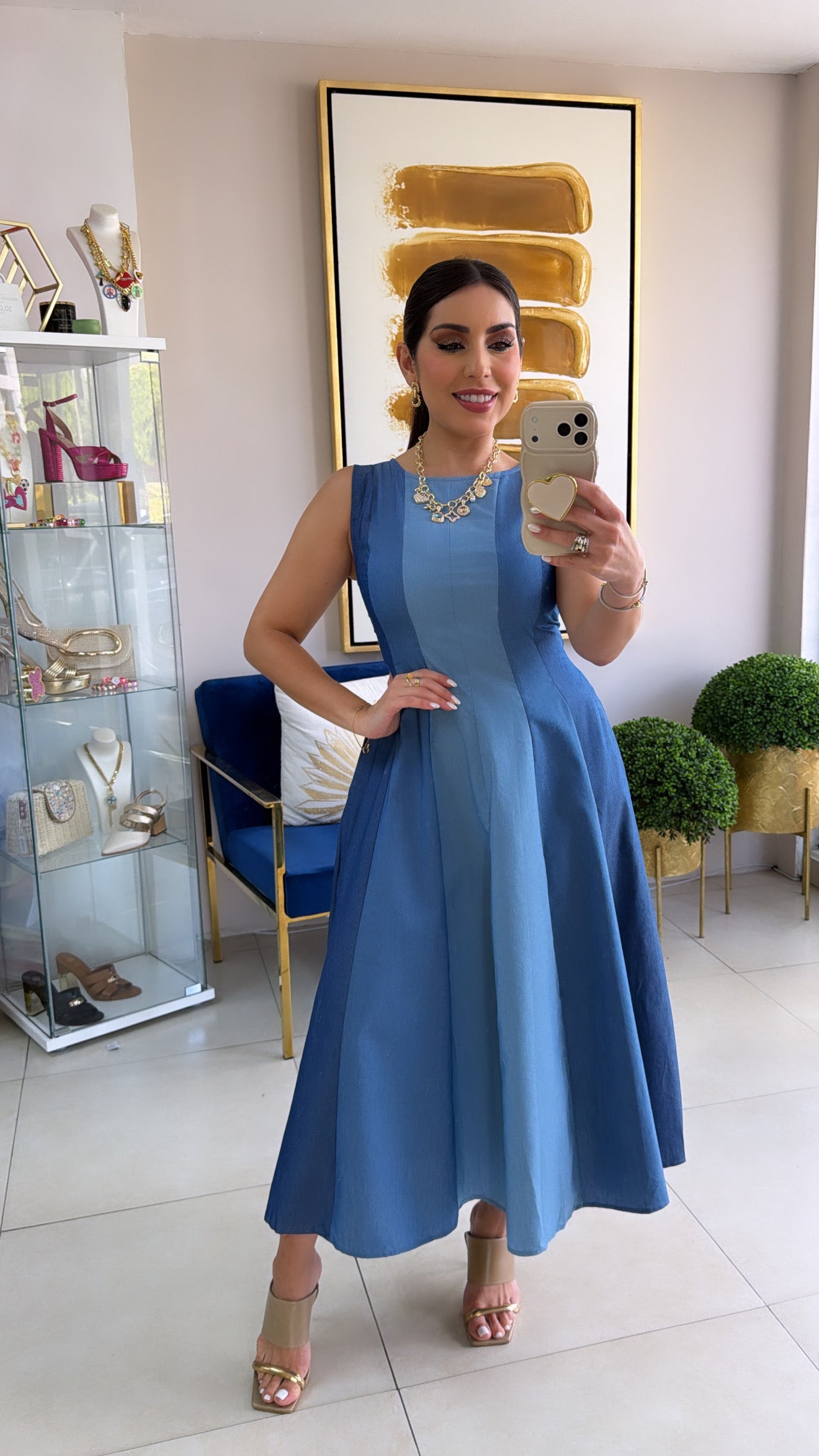 Blue Tones Midi Dress