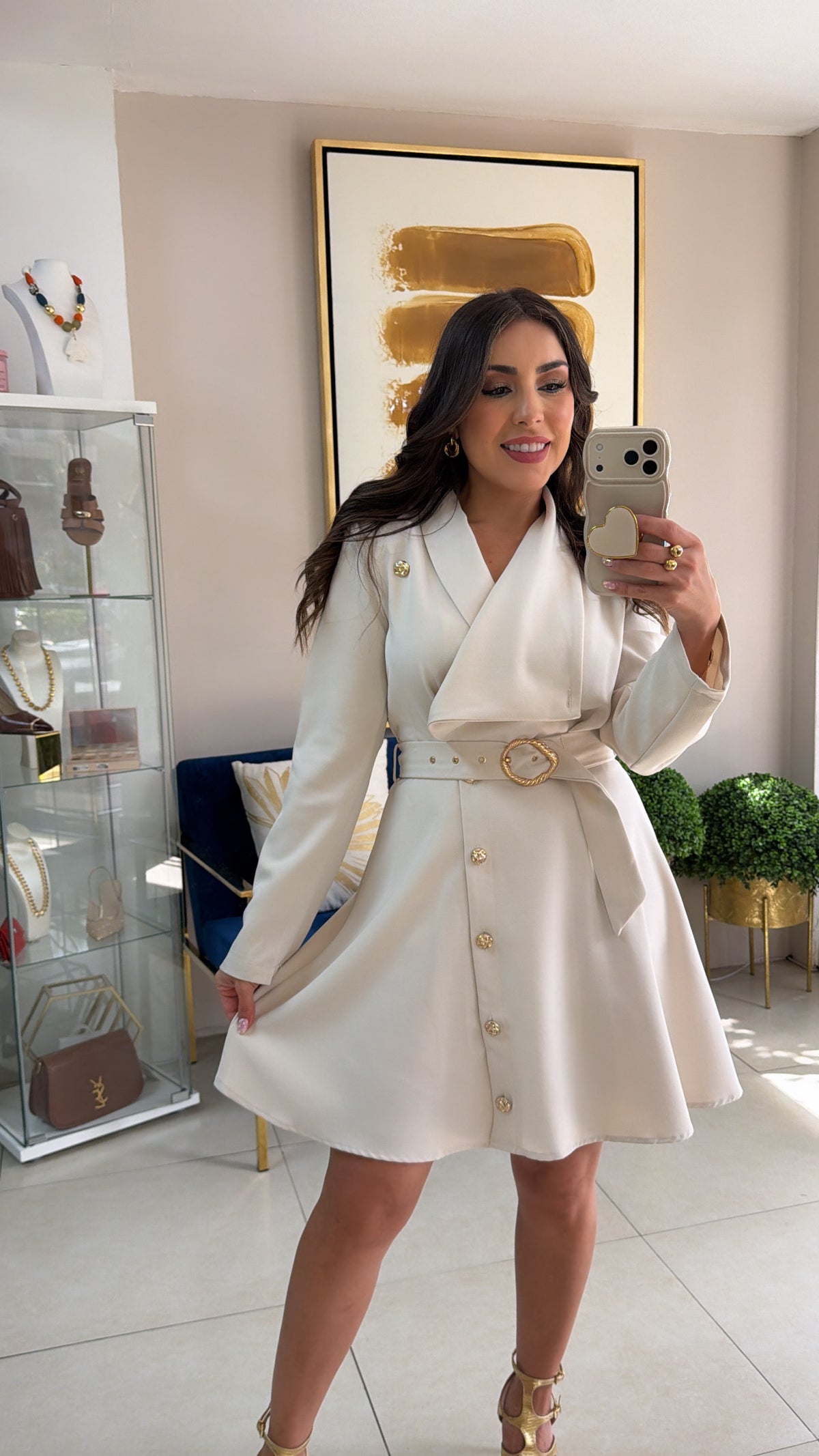 Cream Like Blazer Dress
