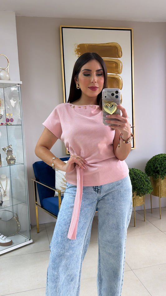 Pink Sea Details Top