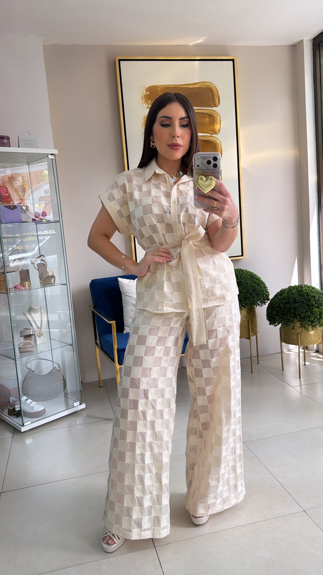 Cream Pant Set
