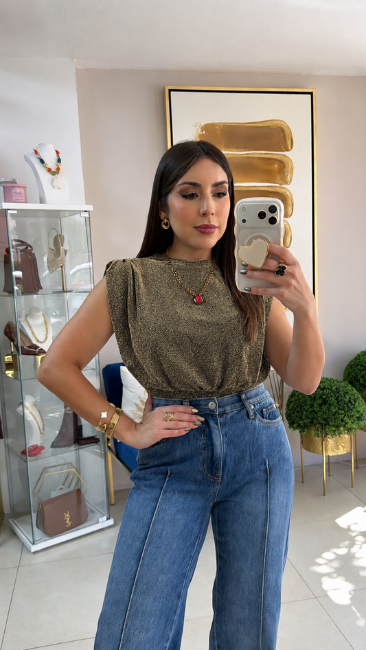 Gold Glitter Top