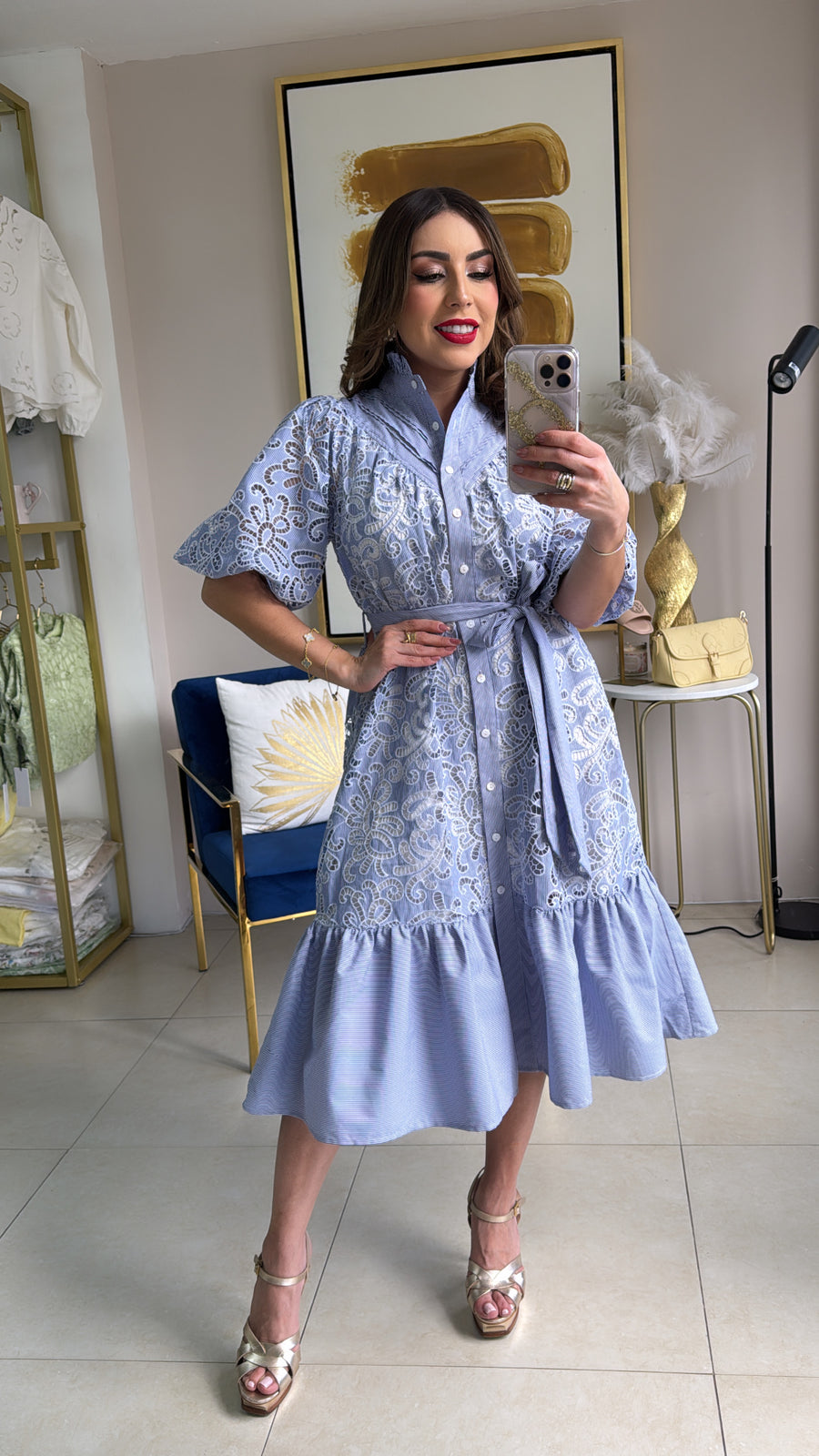Crochet Floral Midi Dress
