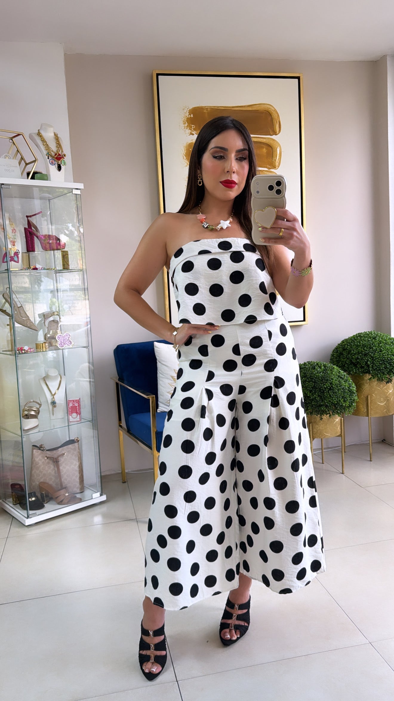 Polka Midi Jumpsuit