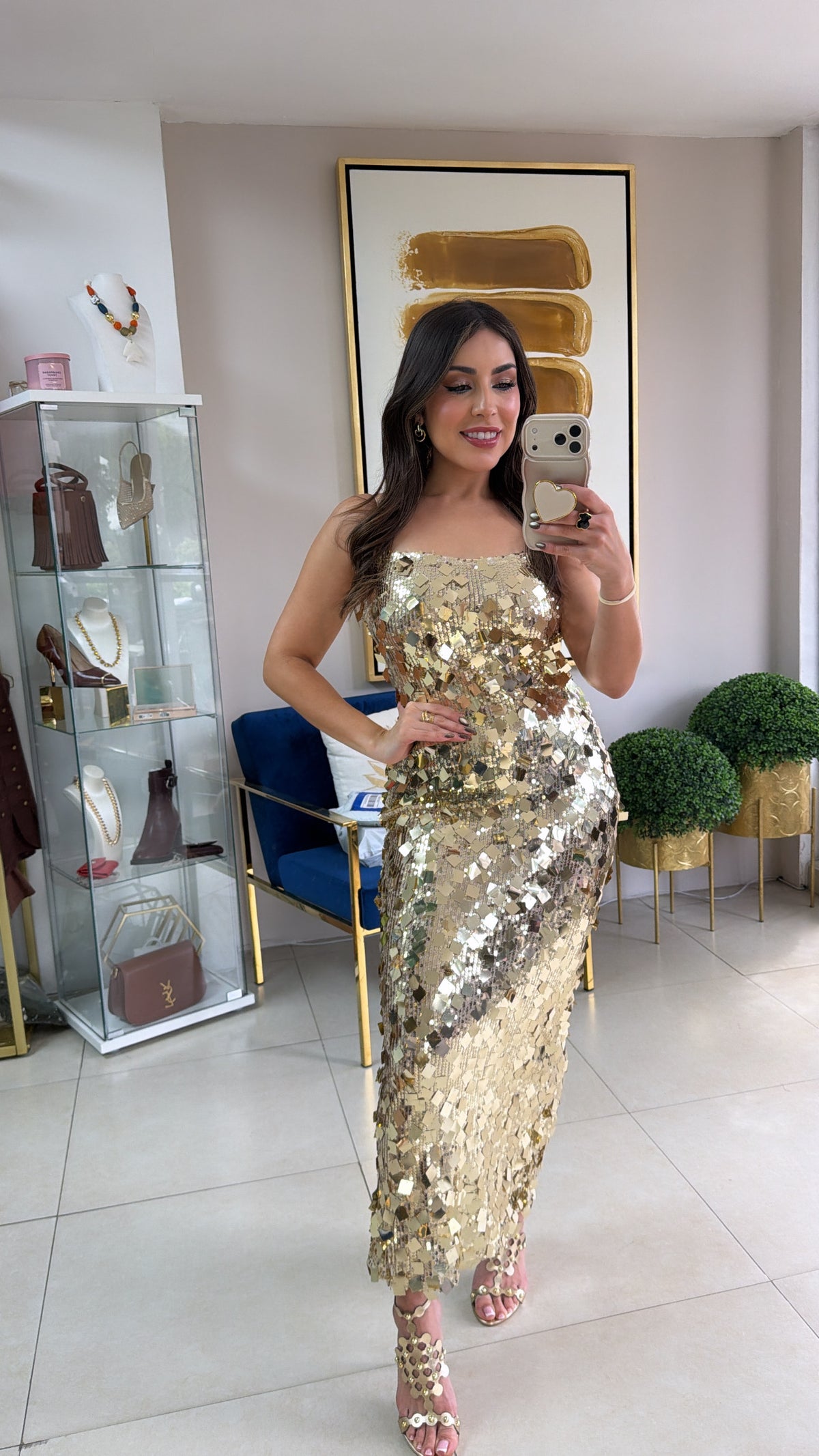 Gold Midi Dress