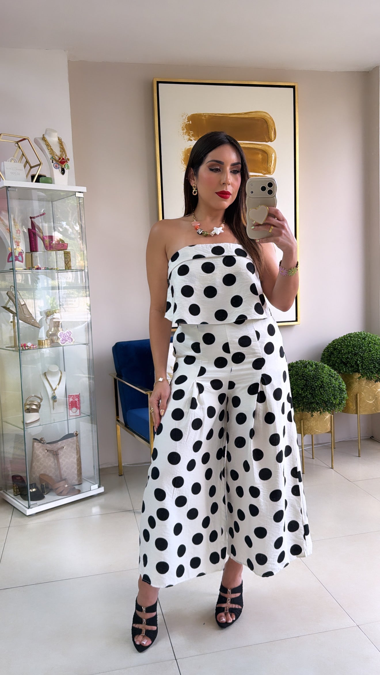 Polka Midi Jumpsuit