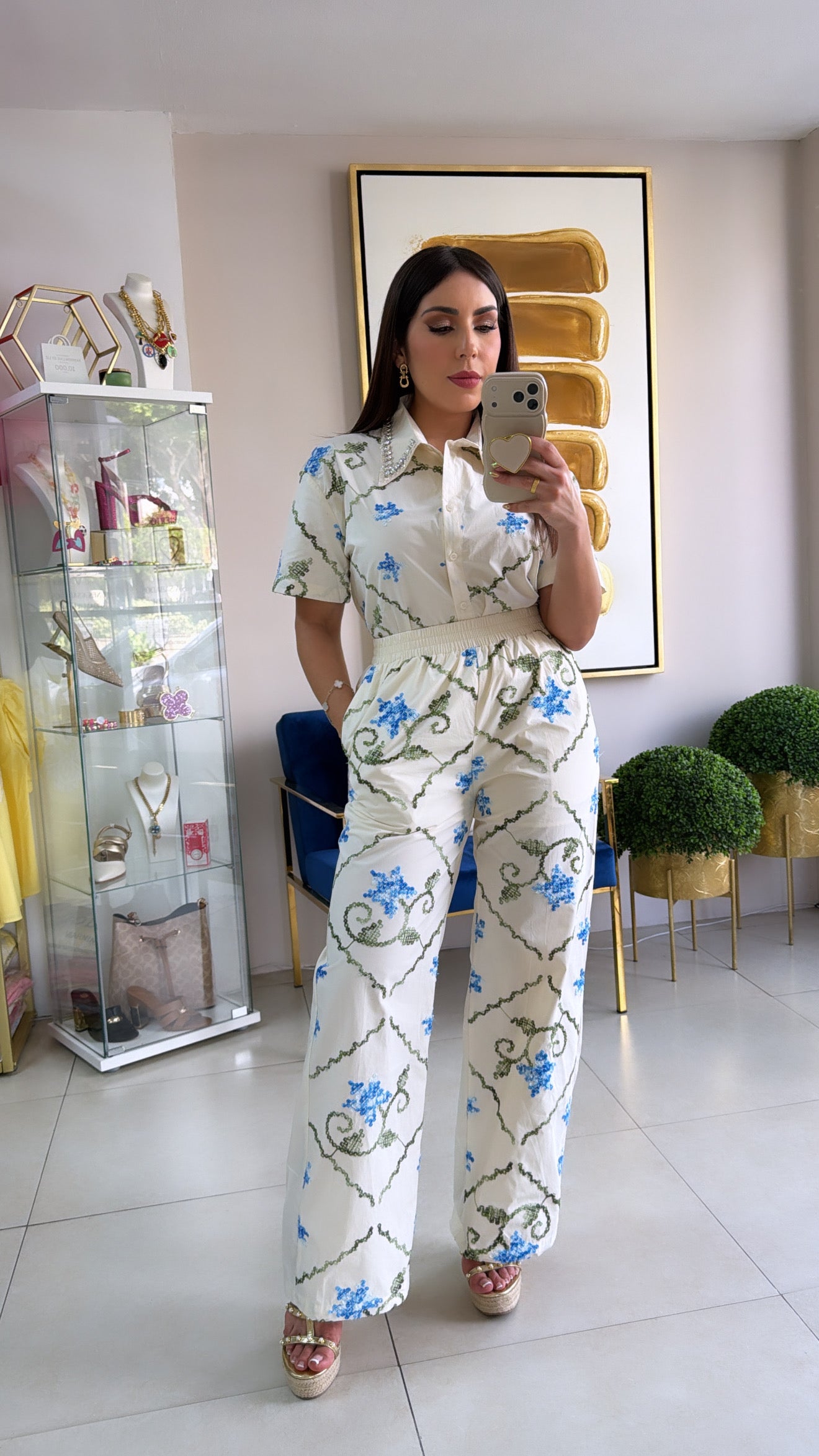 Embroidery Pant Set