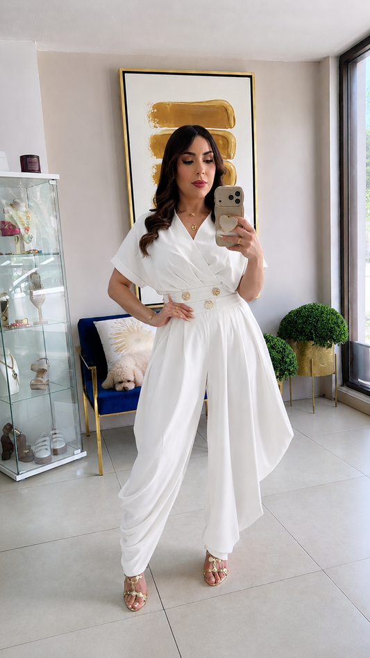White Bombacho Set