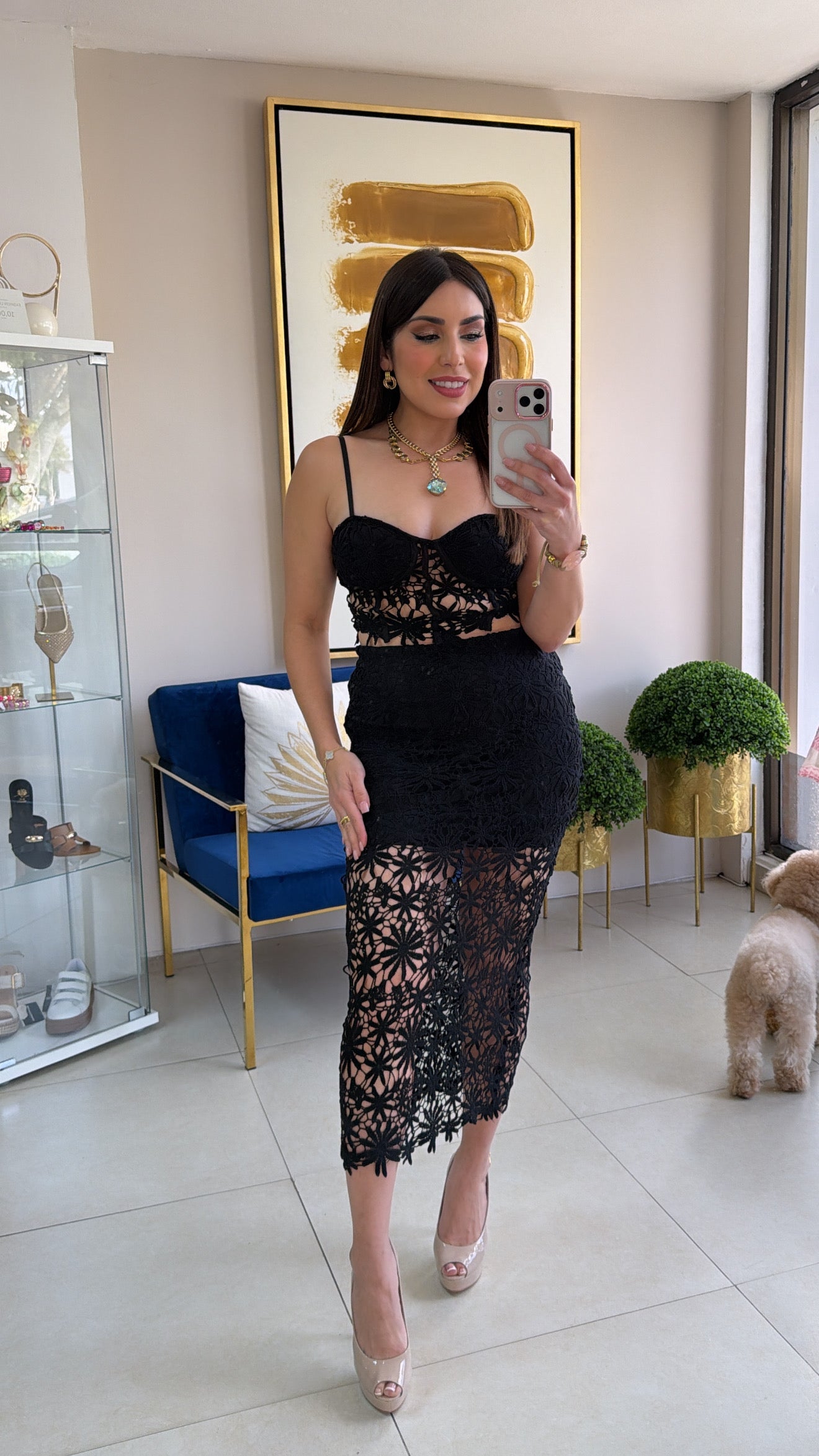 Black Crop Top & Skirt Set