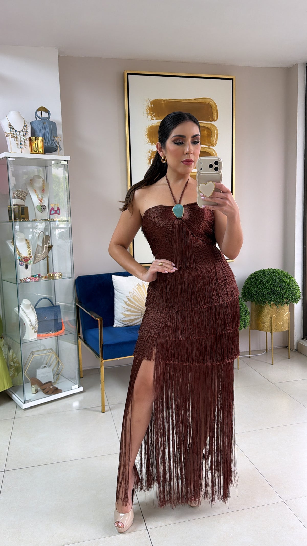 Brown Fringe Dress