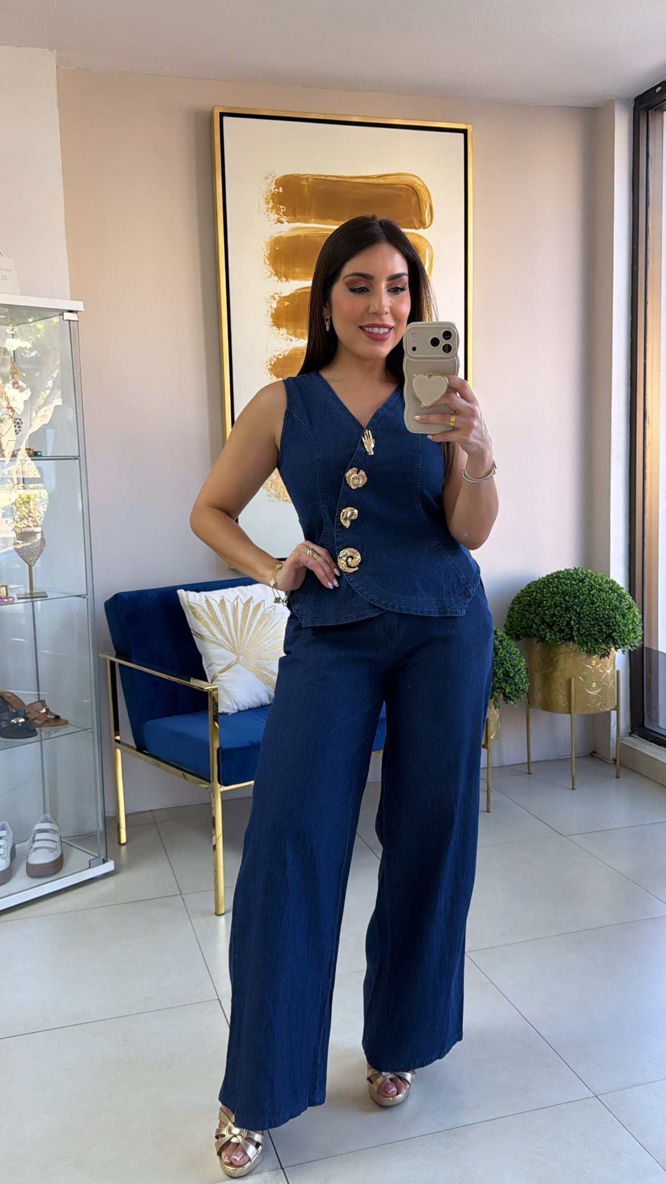Denim Pant Set
