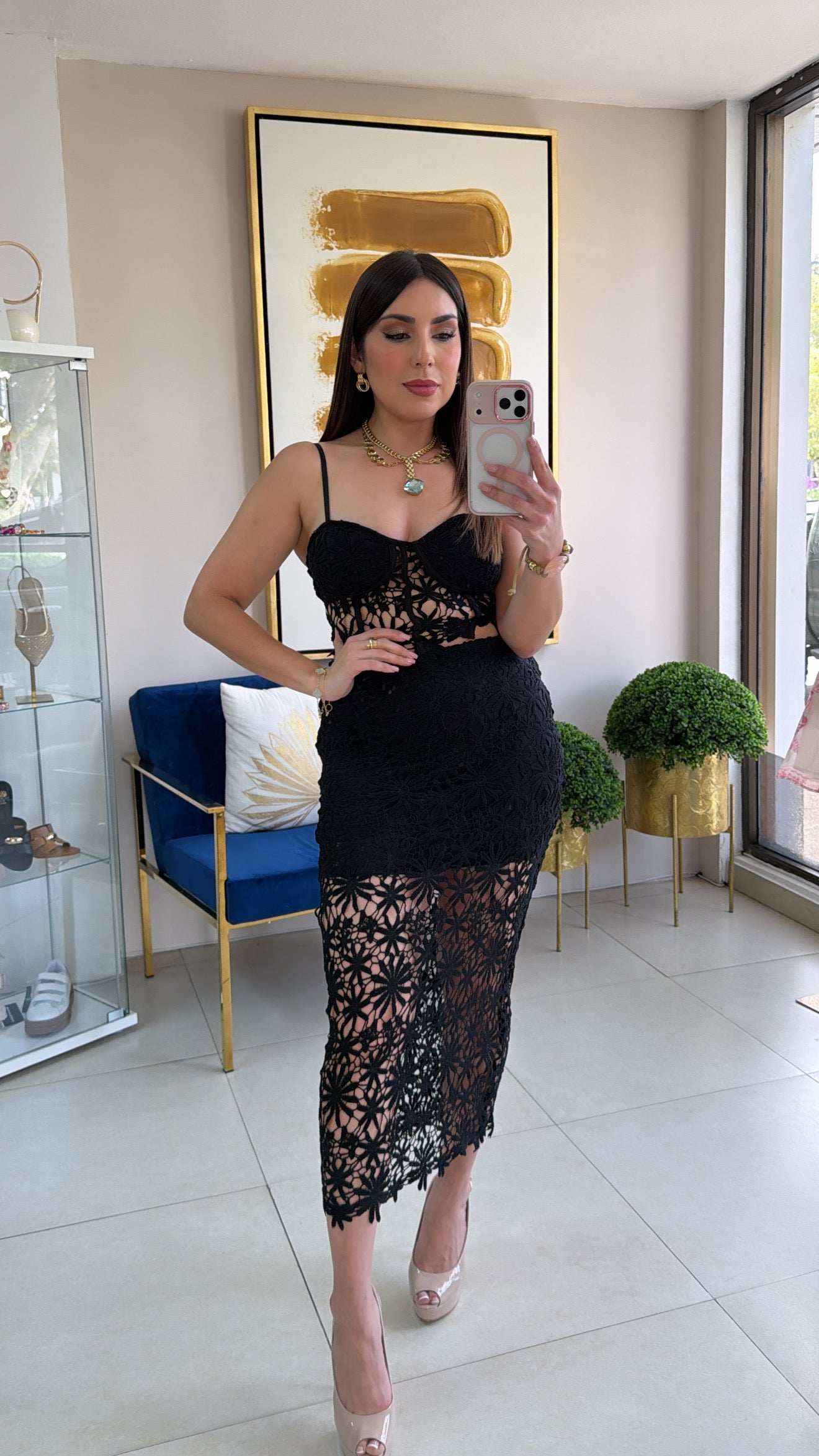 Black Crop Top & Skirt Set