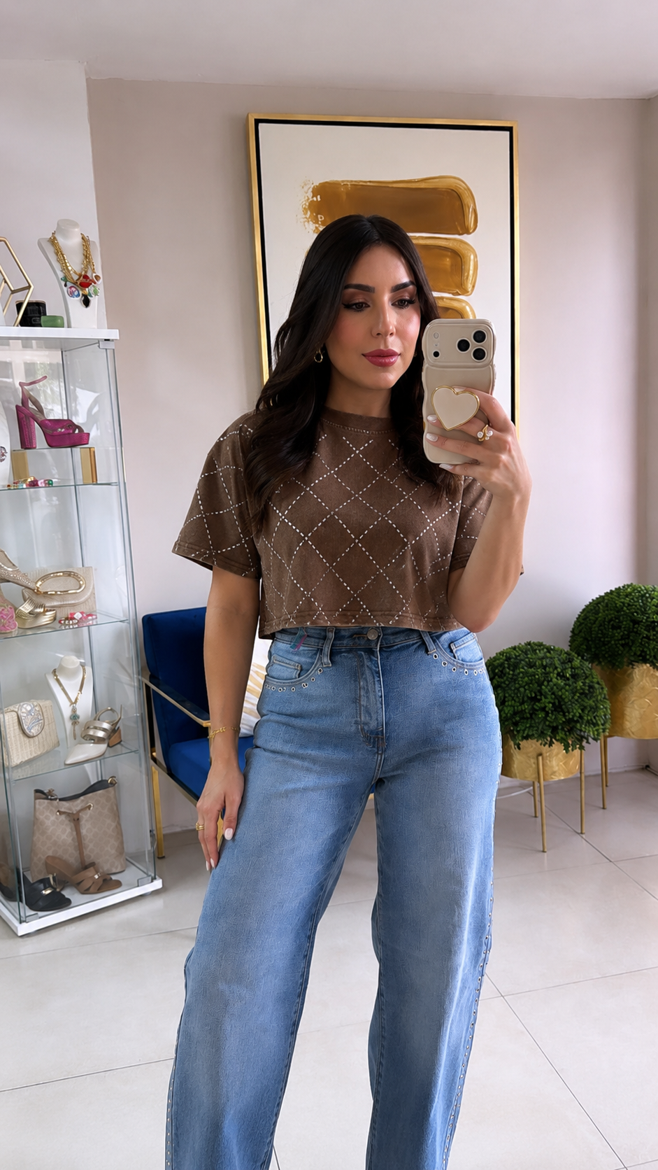 Rhinestones Crop Top