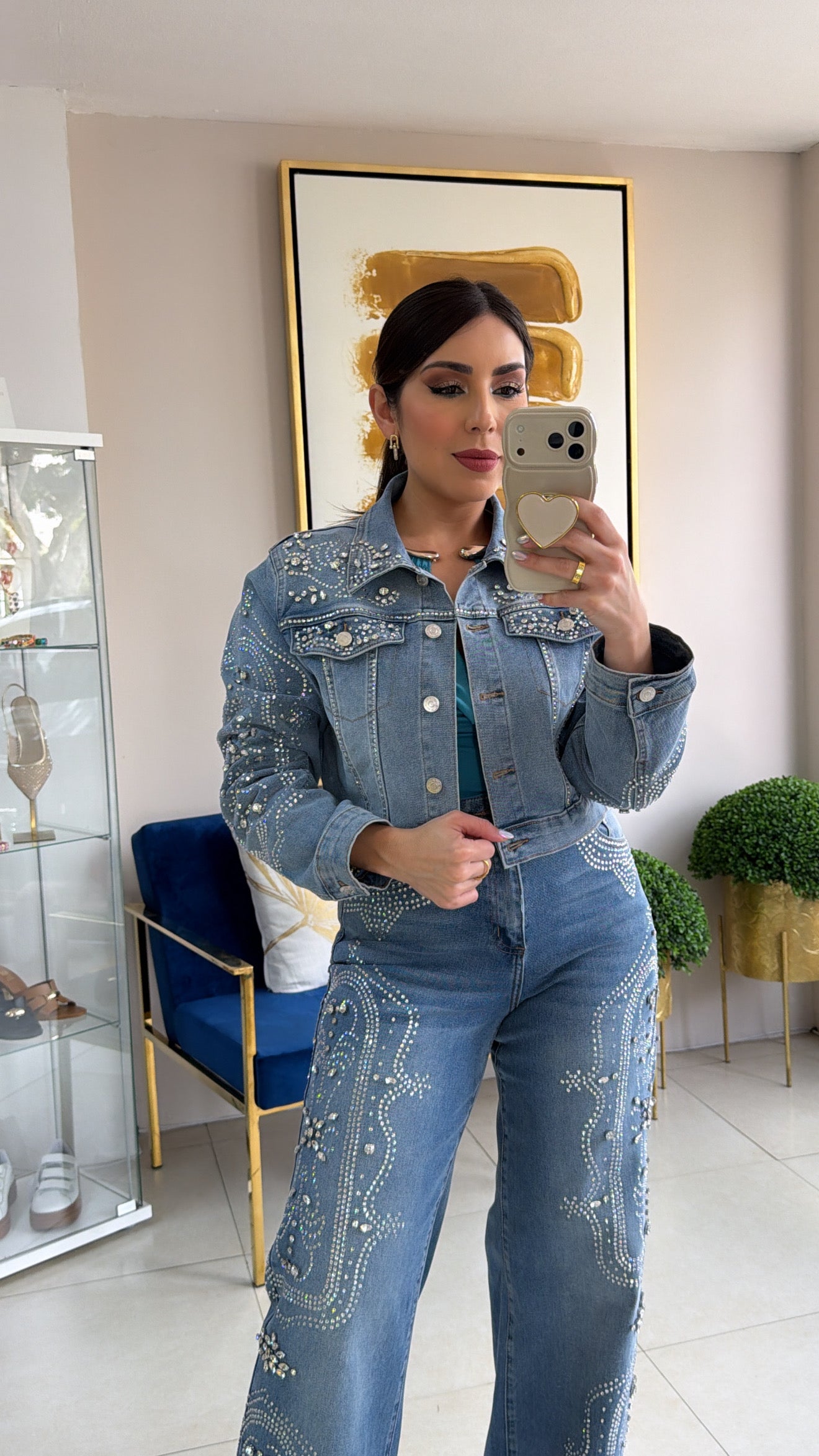 Rhinestones Denim Jacket