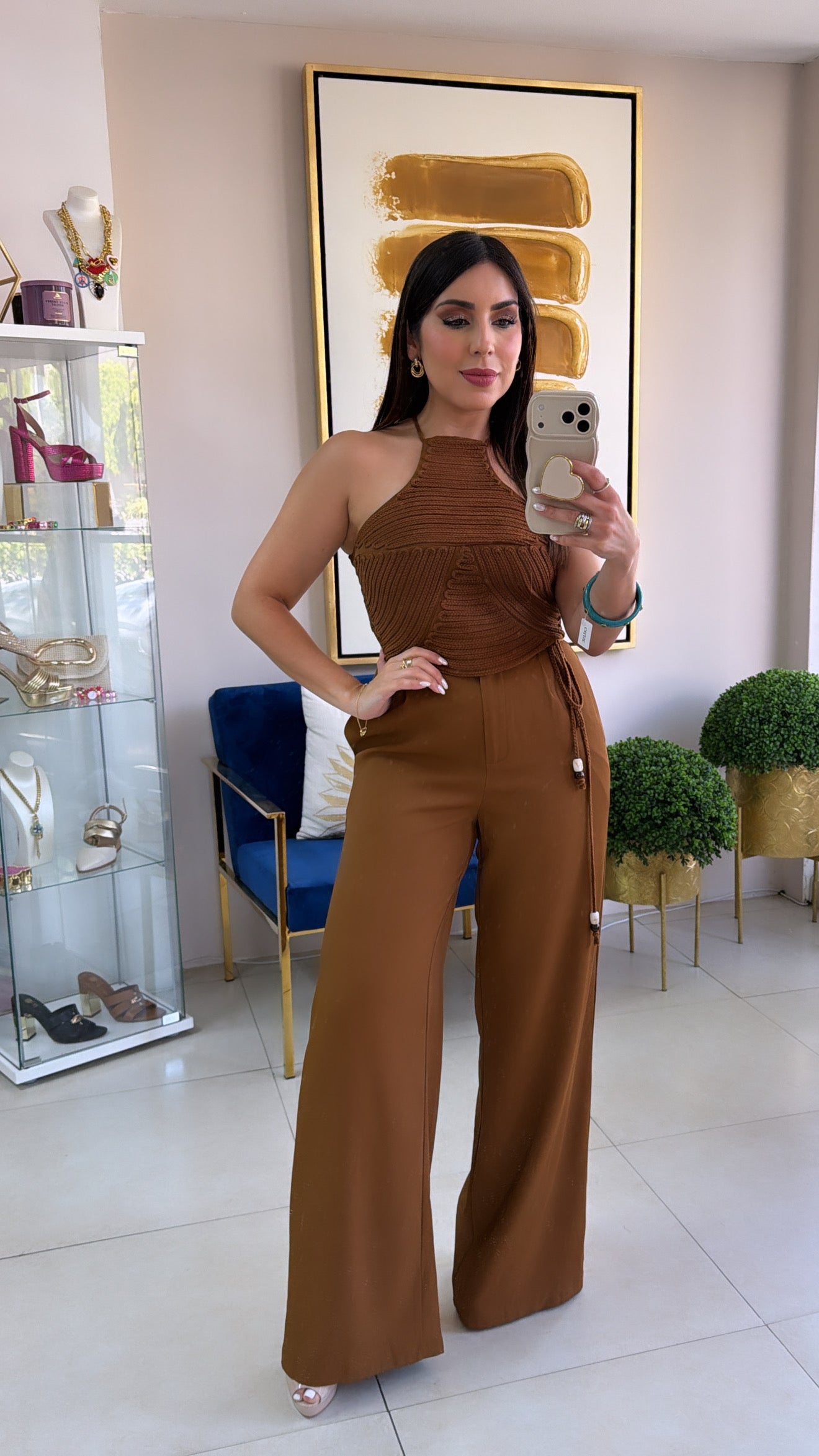 Brown Rope Pant Set