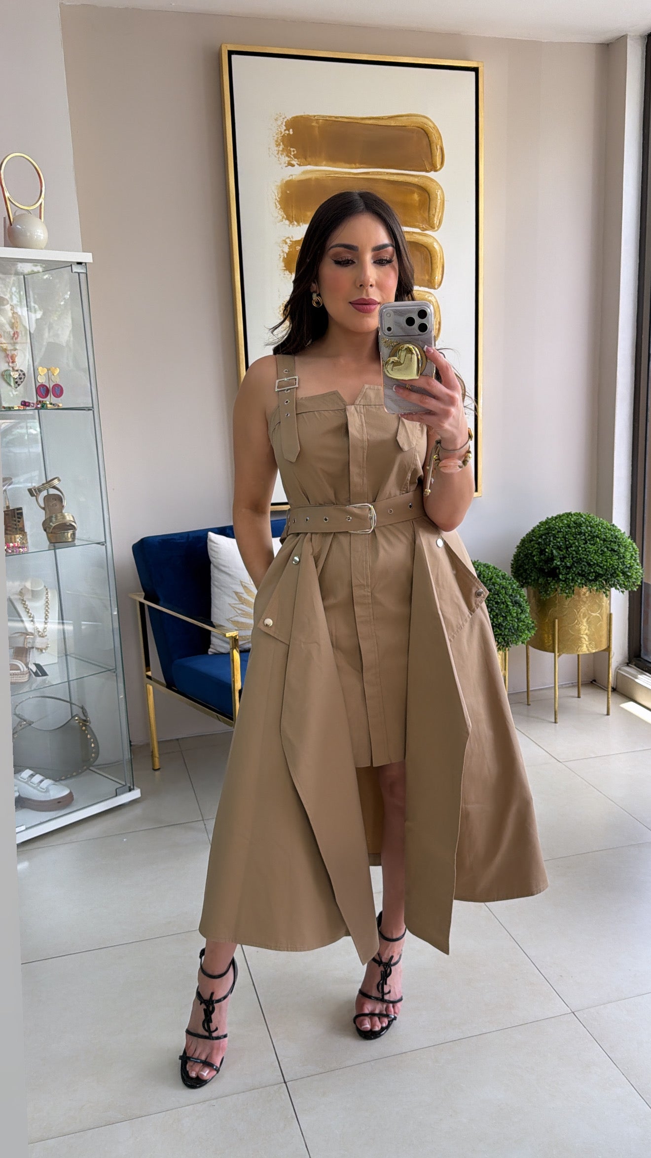 Khaki Midi Dress