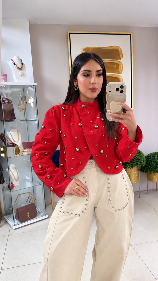 Red Denim Jacket