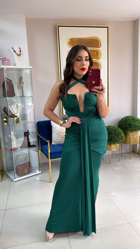Hunter Green Maxi Dress
