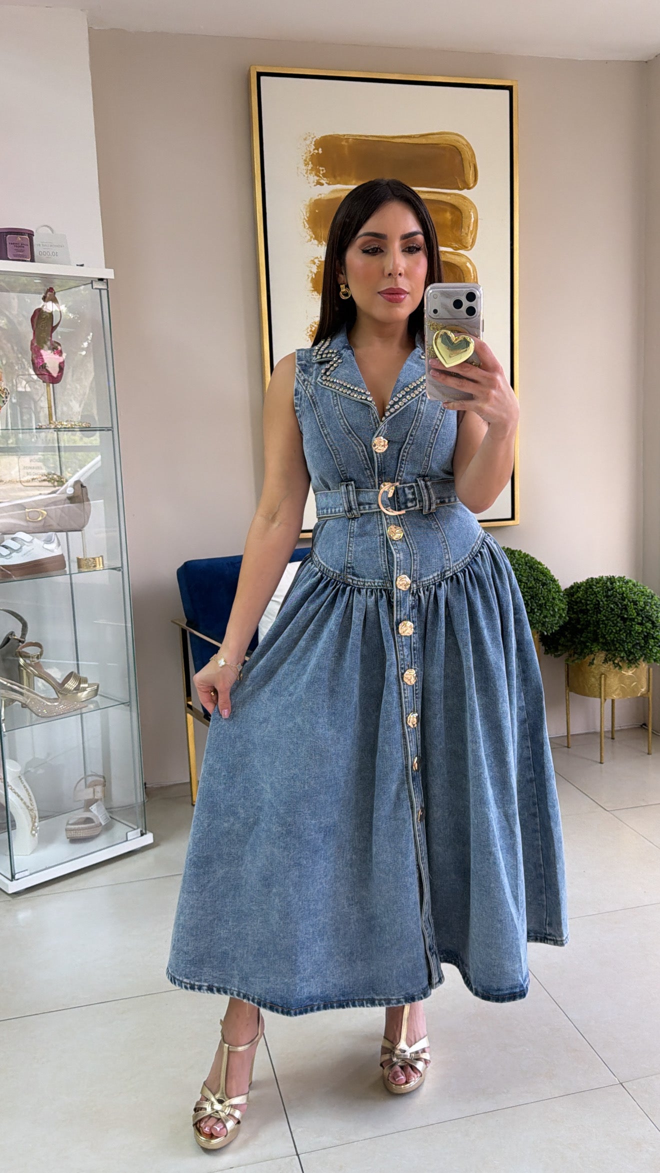 Ligh Denim Rhinestones Dress