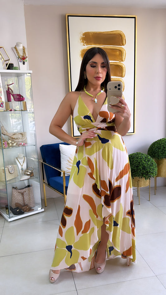 Assymetric Floral Dress