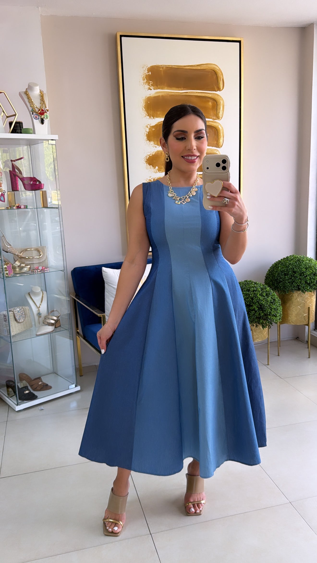 Blue Tones Midi Dress