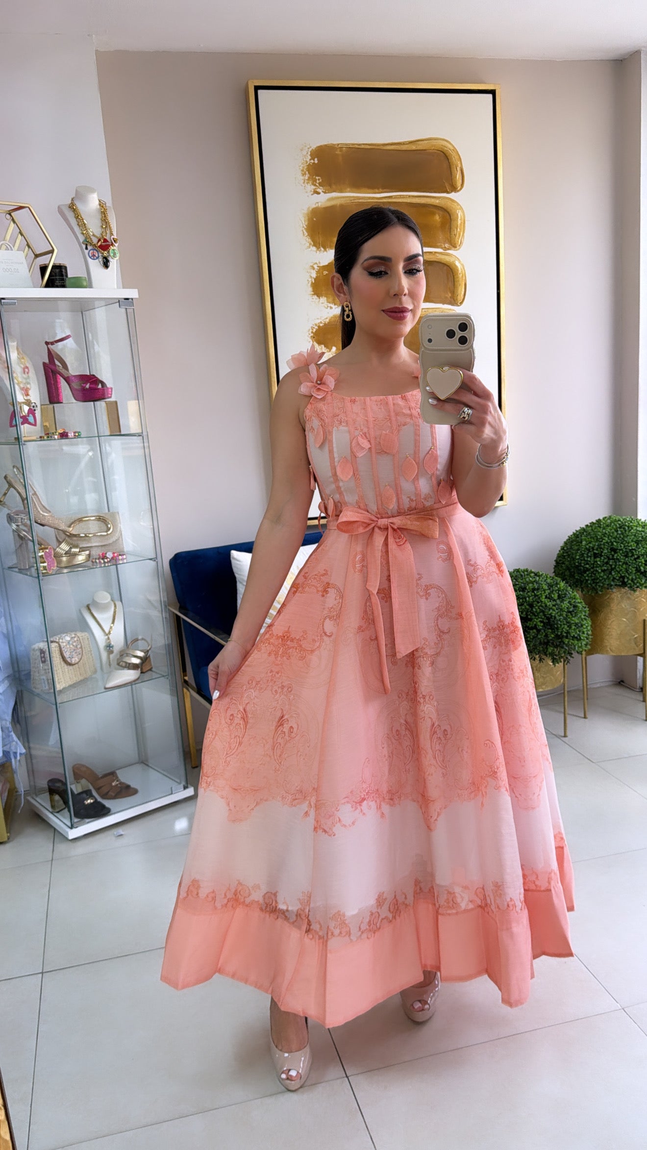 Peach Floral Dress