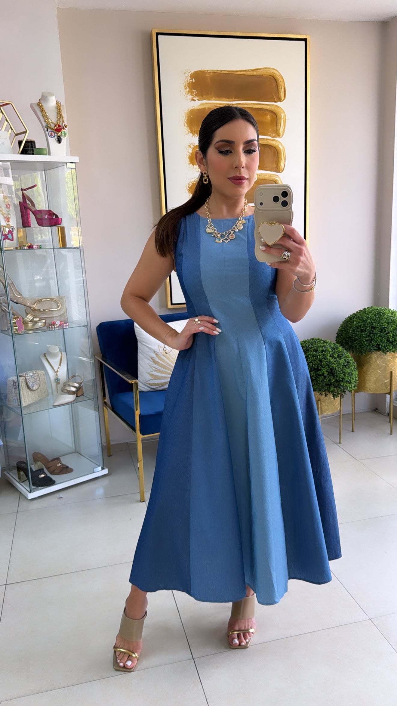 Blue Tones Midi Dress