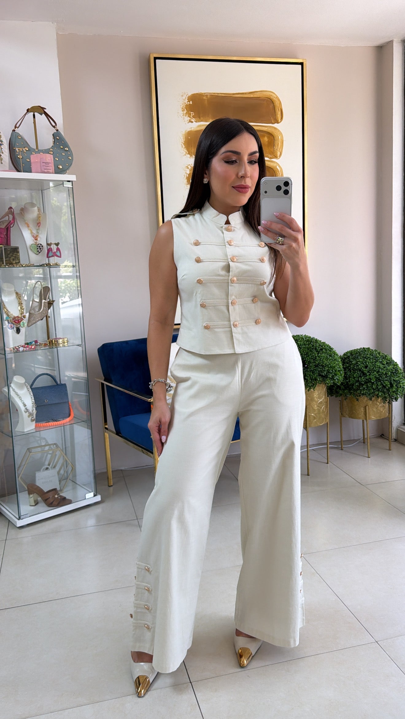 Cream Napoleon Pant Set