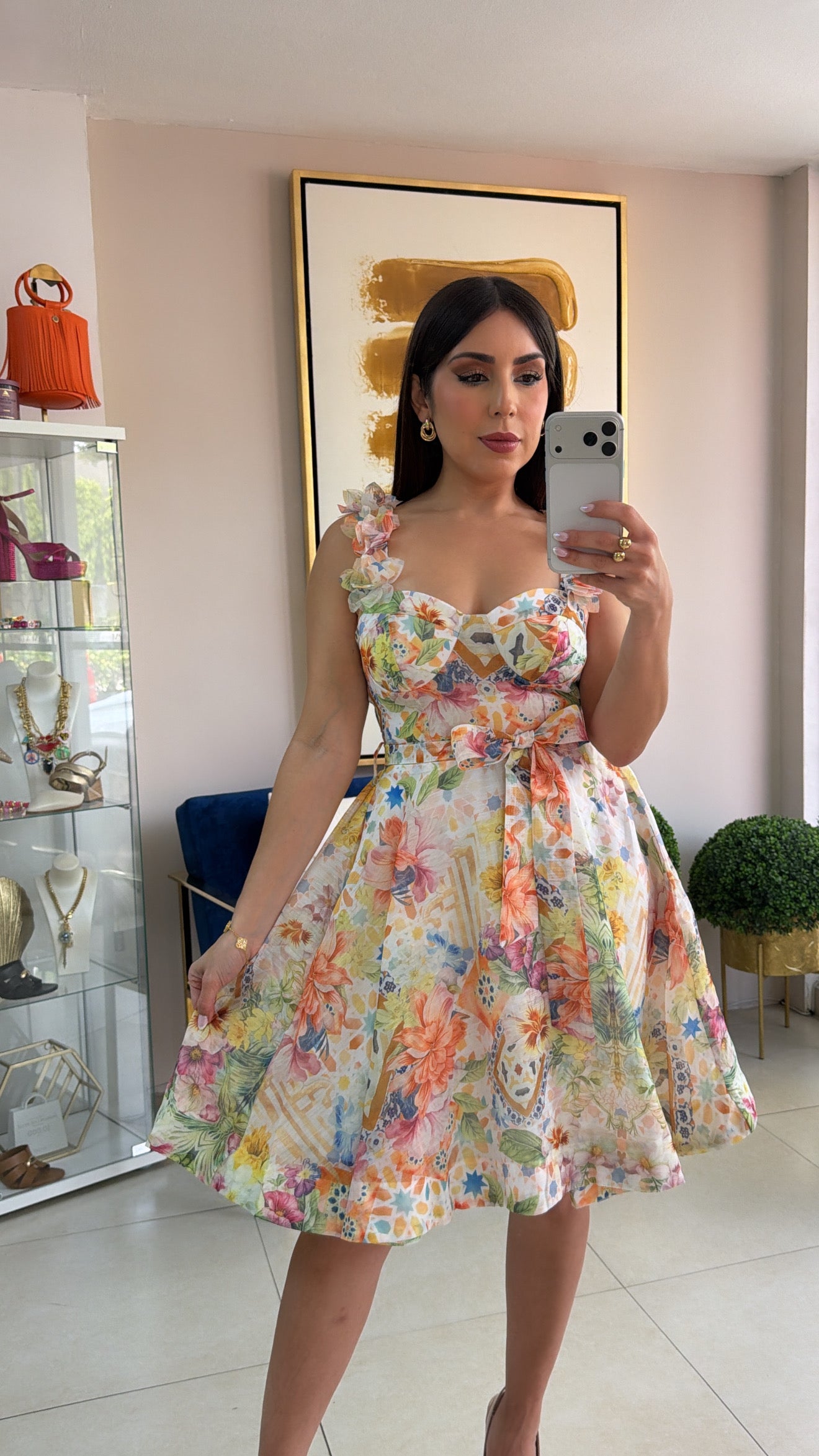 3D Floral Short Dress