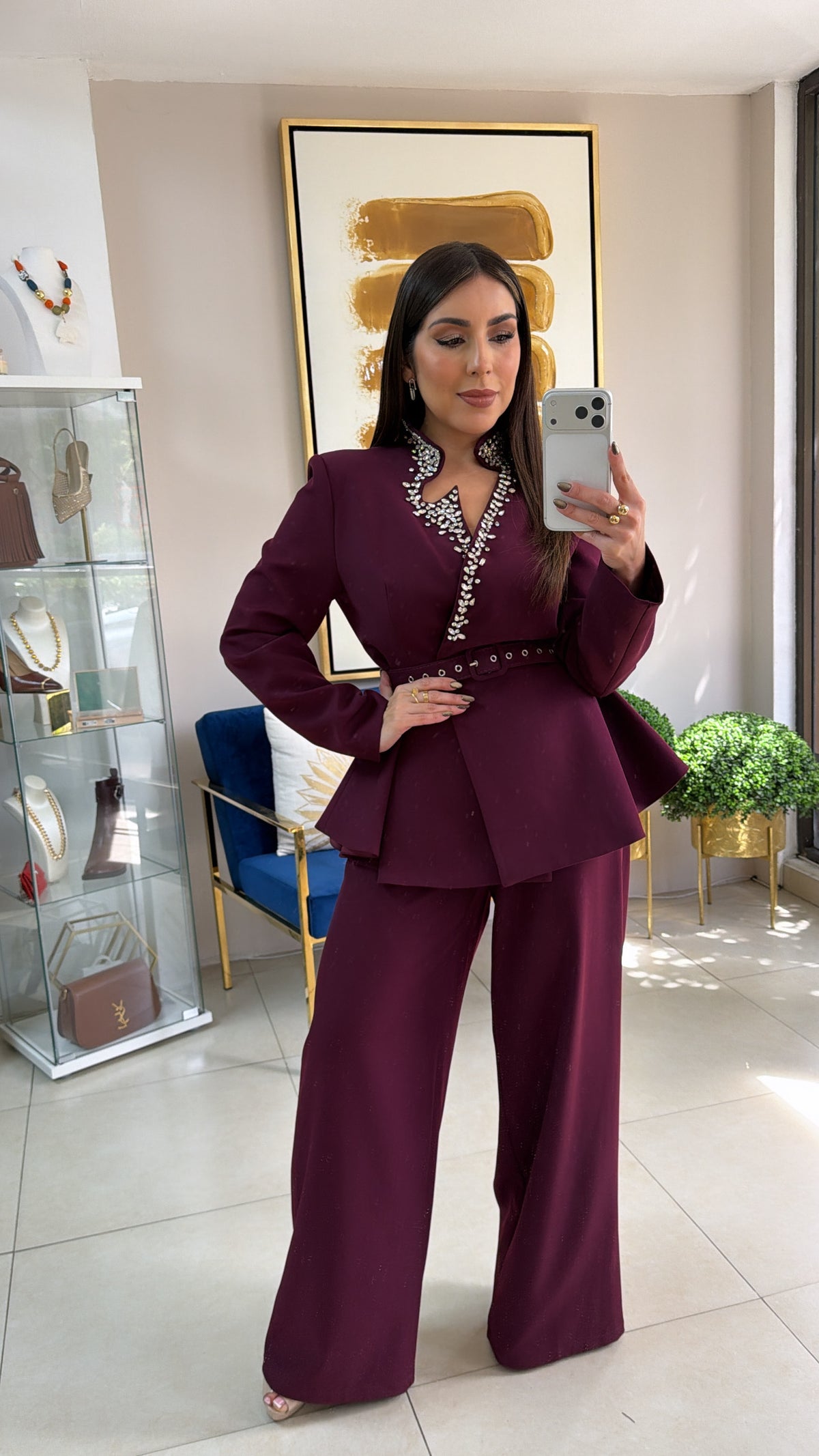 Rhinestones Berry Blazer Set