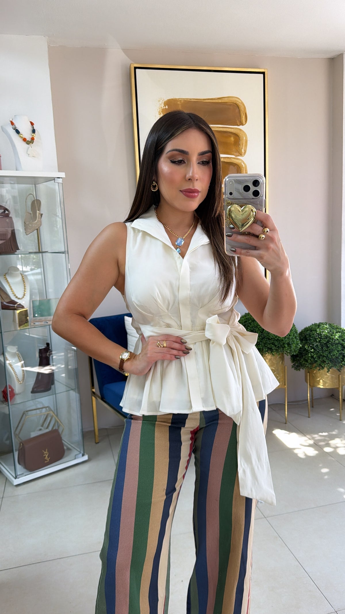 Ivory Peplum Top