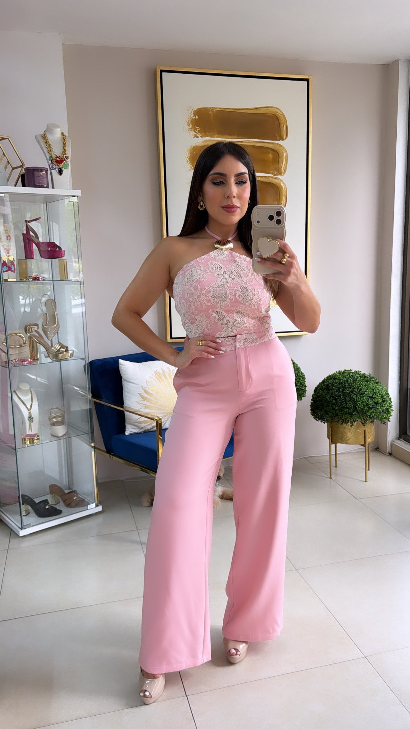 Pink Shells Embroidered Set