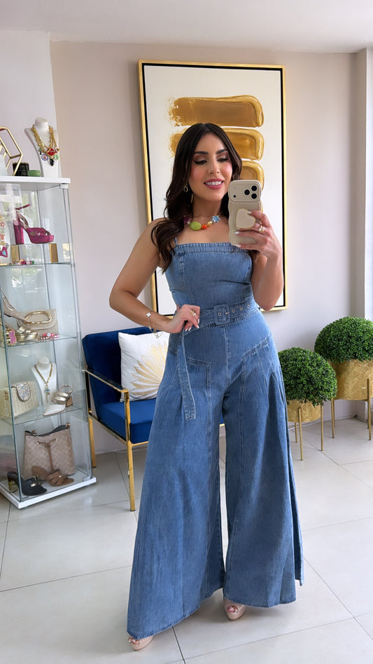 Denim Long Jumpsuit