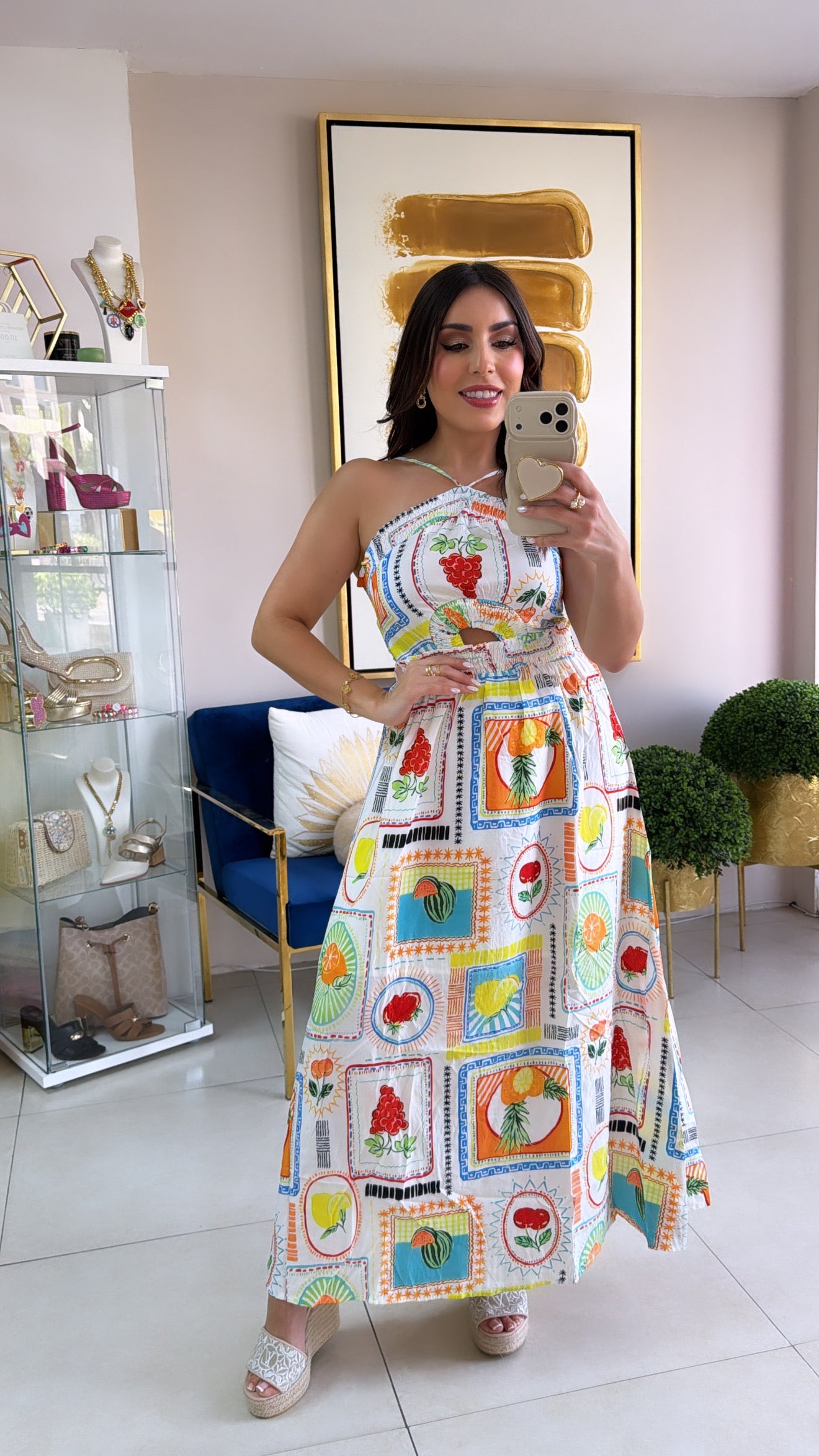 Fruits Print Long Dress