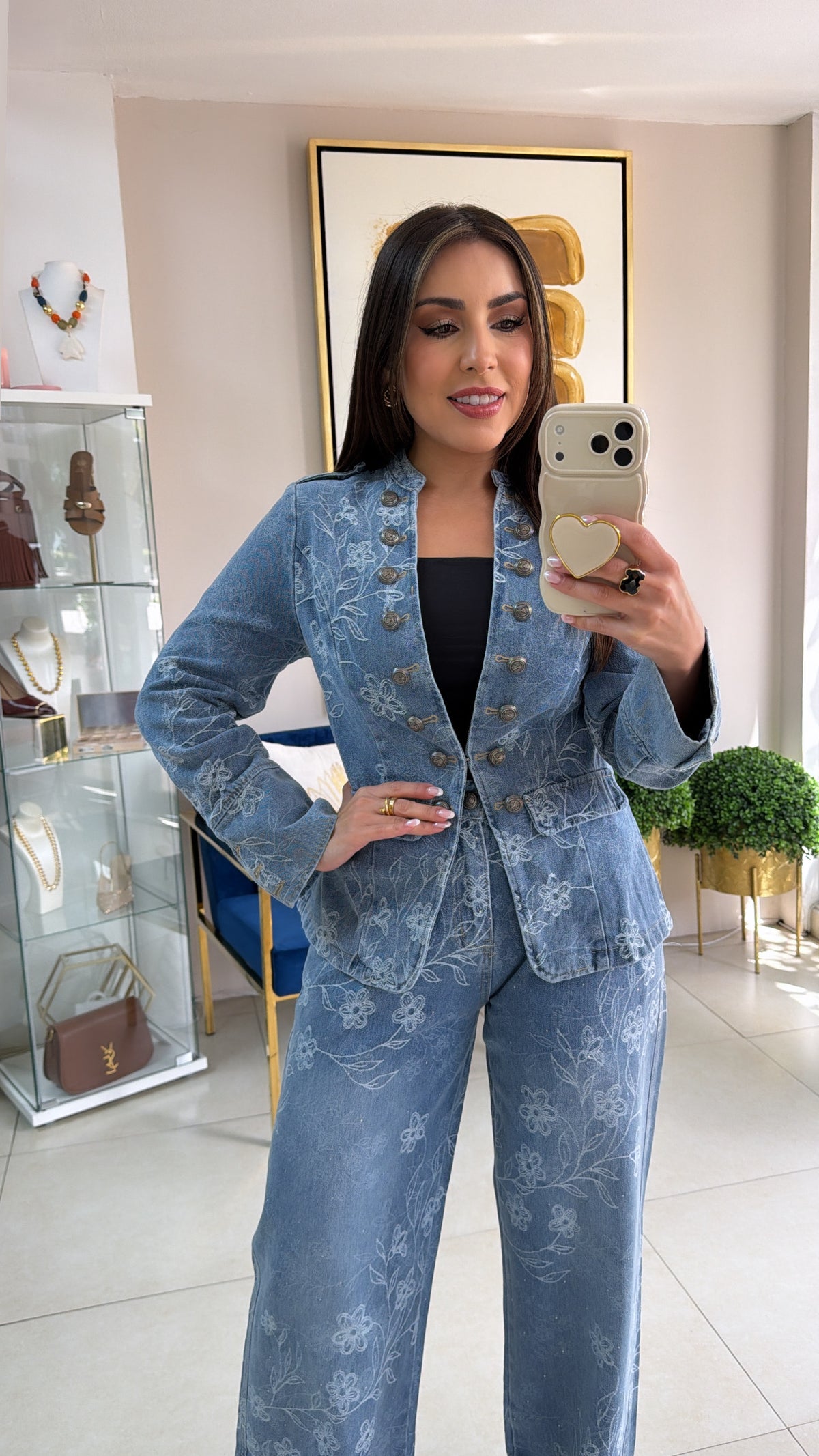 Denim Floral Napoleón Set