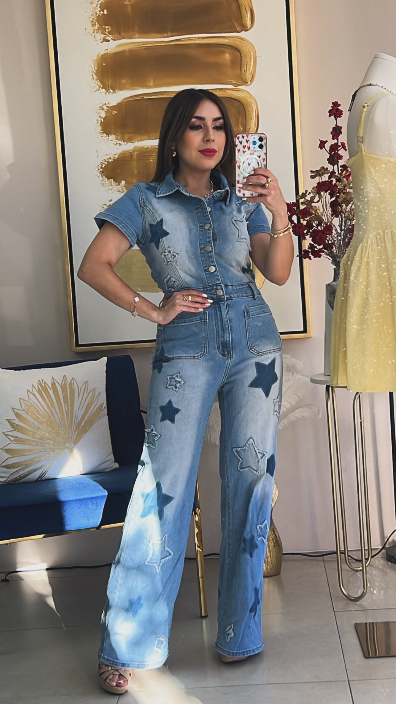 Stars Denim Jumpsuit