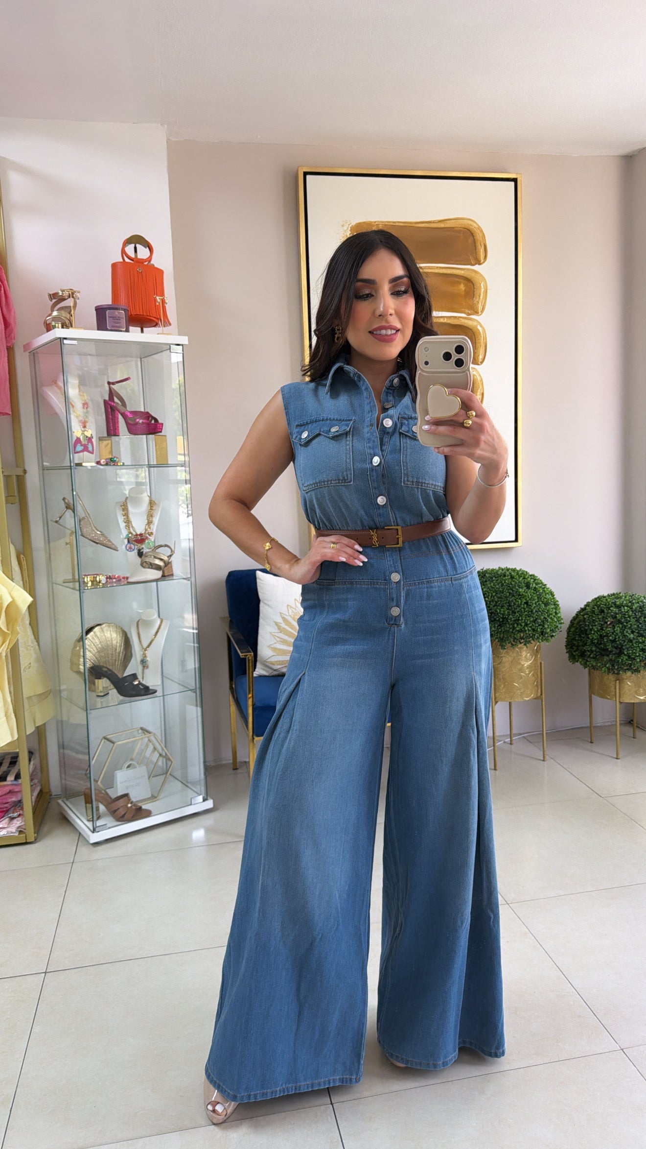 Denim Long Jumpsuit