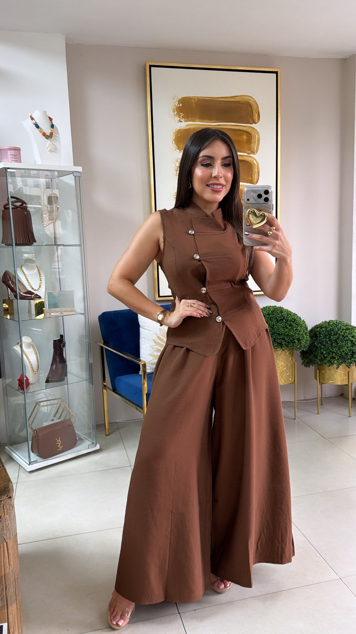 Brown Napoleon Palazzo Set