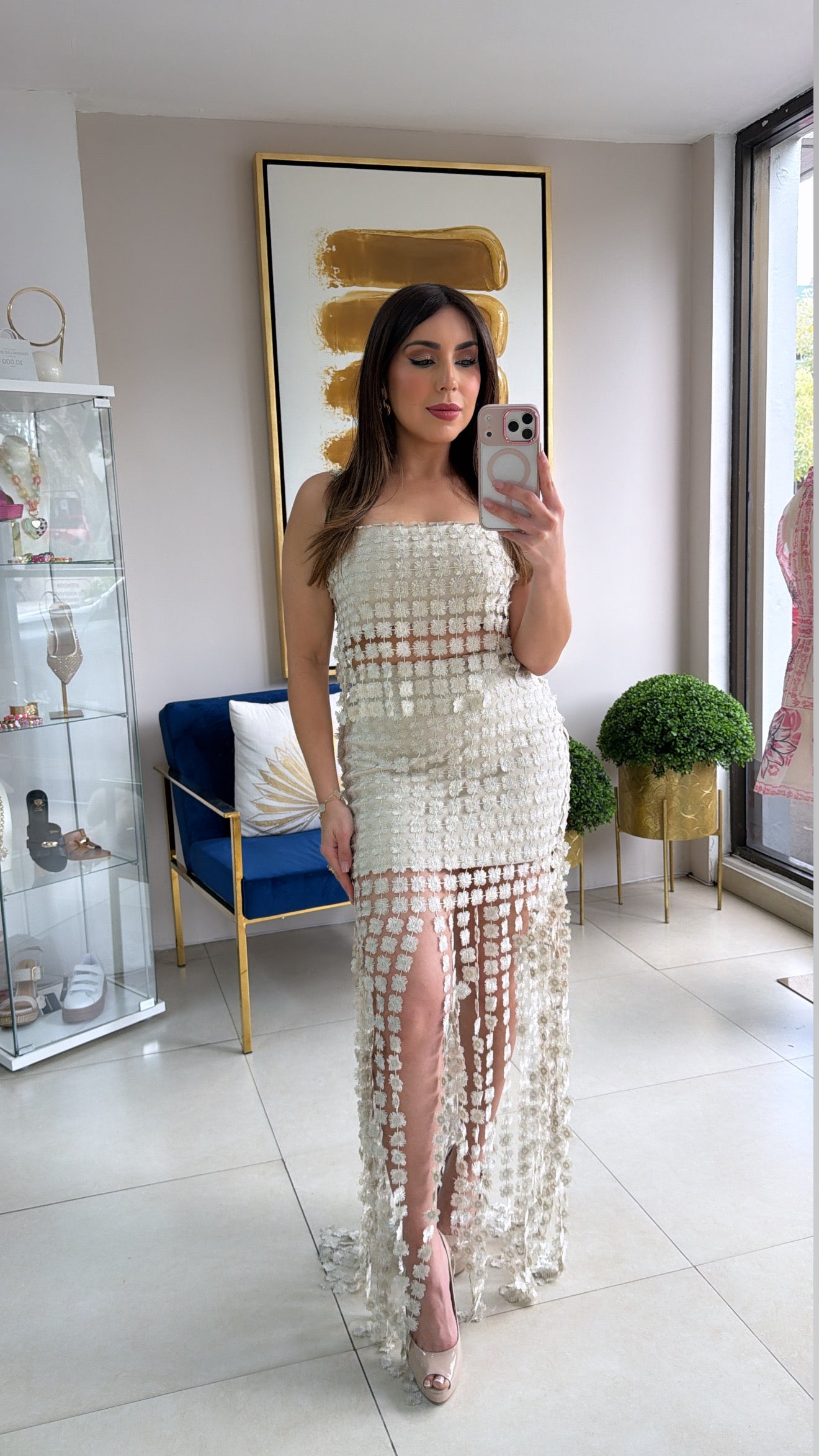 Floral Fringes Skirt Set