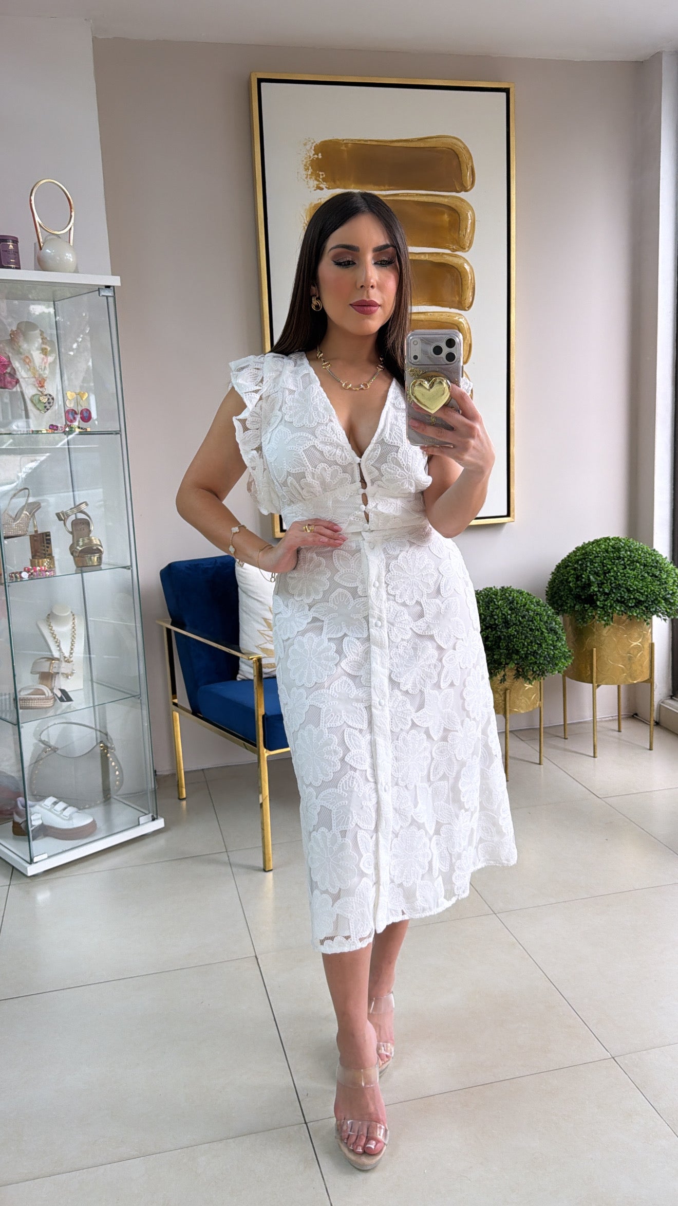 White Embroidery Skirt Set
