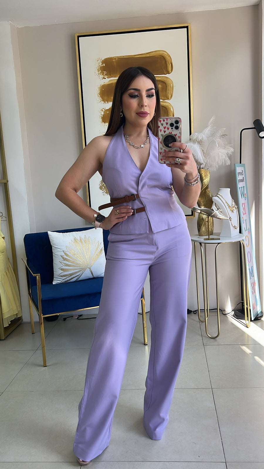 Lilac Vest & Pant Set