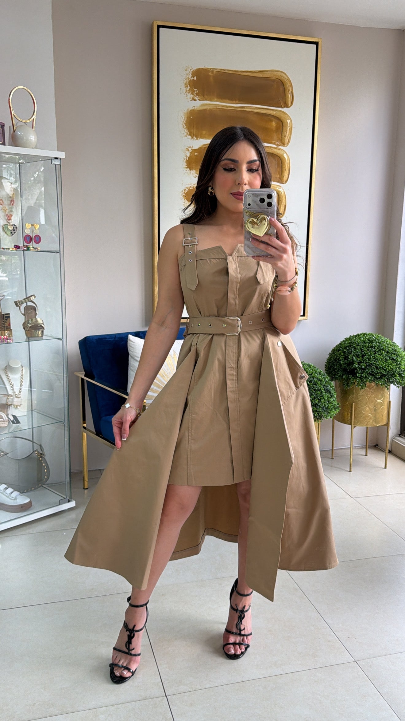 Khaki Midi Dress