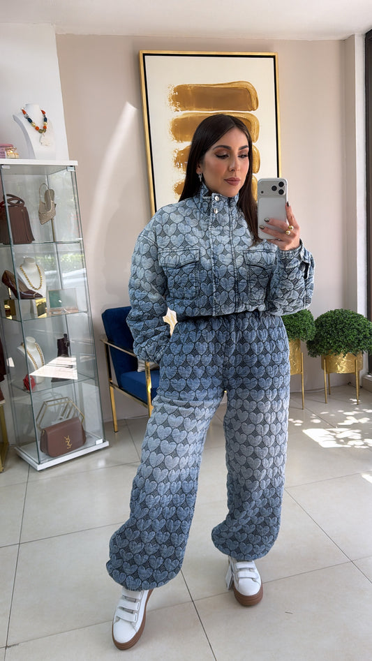 Hearts Denim Cozy Set