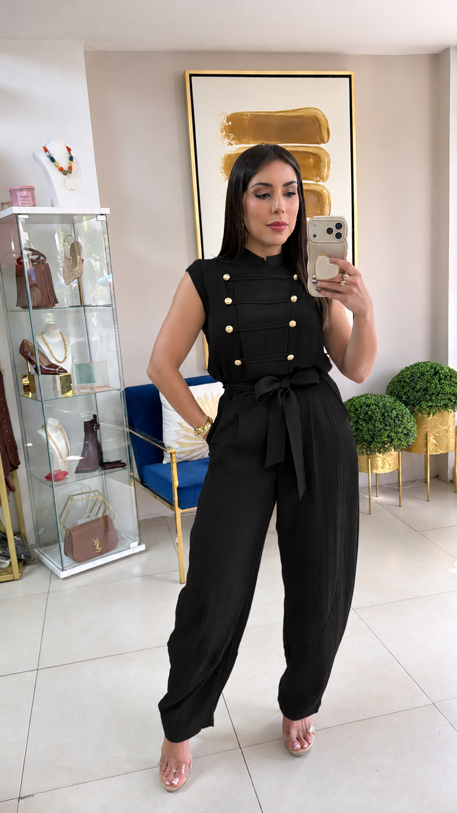 Black Napoleon Barrel Jumpsuit