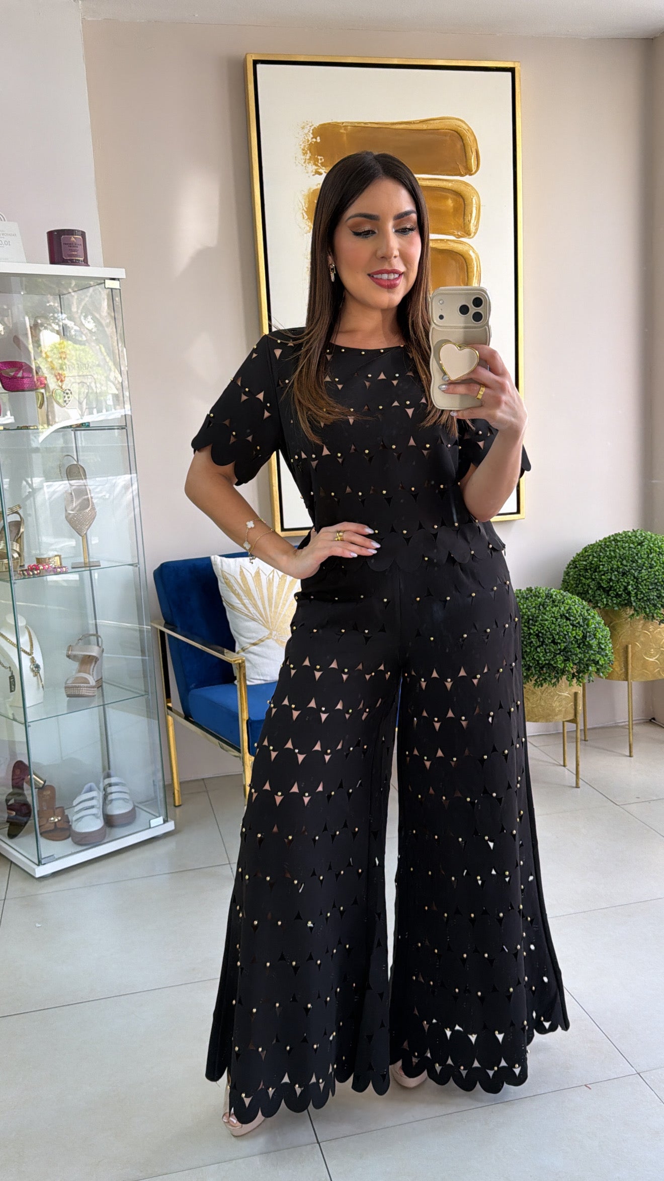 Black Lasercut Pants
