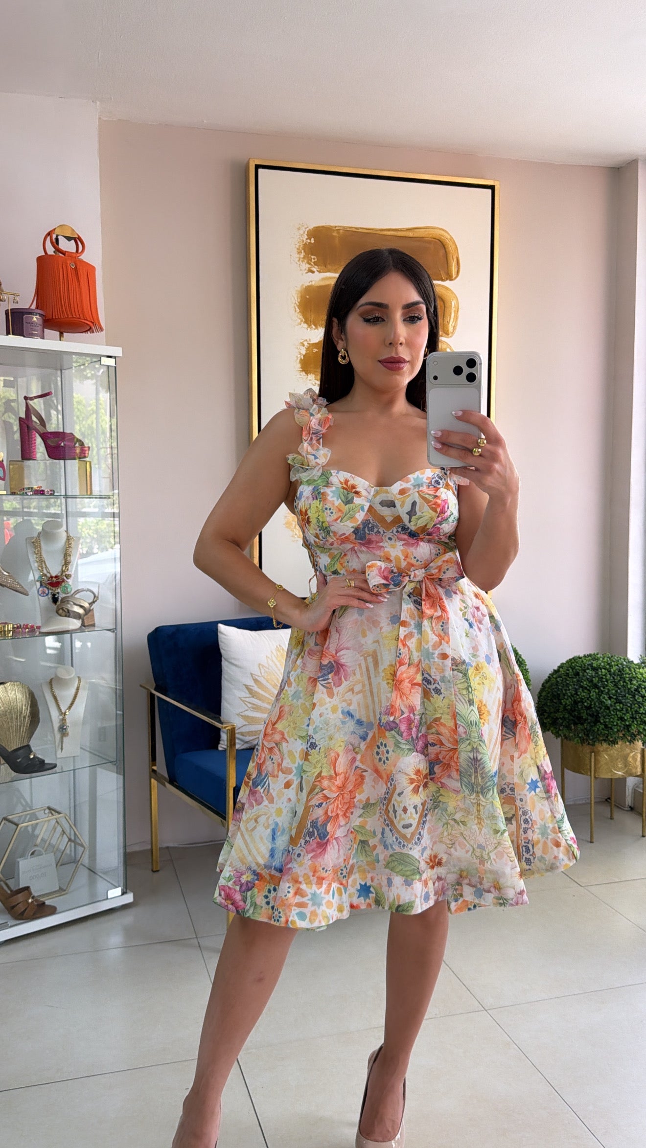 3D Floral Short Dress