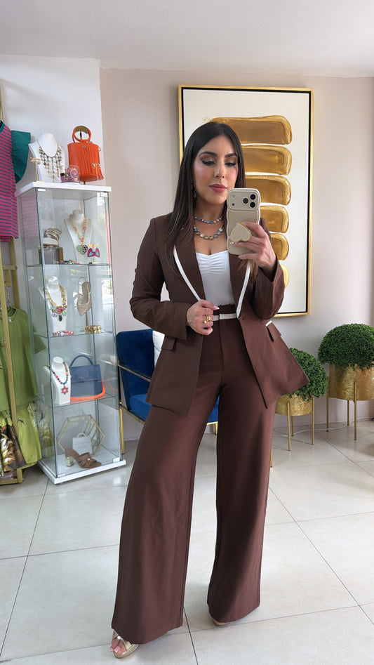 Brown Blazer Set