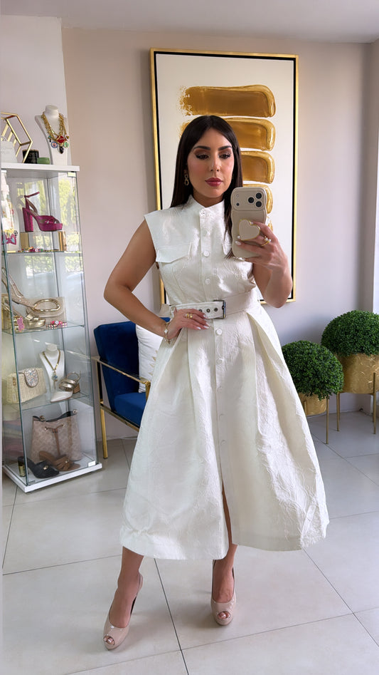 Brocado Midi Dress