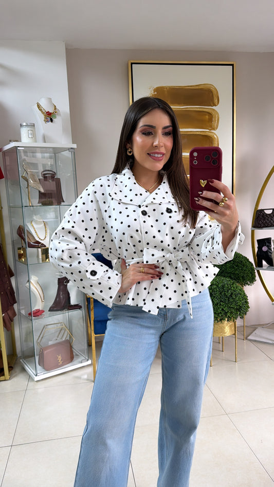 White Polkadots Jacket